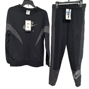 NIKE AIR activewear BLACK & GREY MEDIUM SWEATSUIT SET RETAIL $105